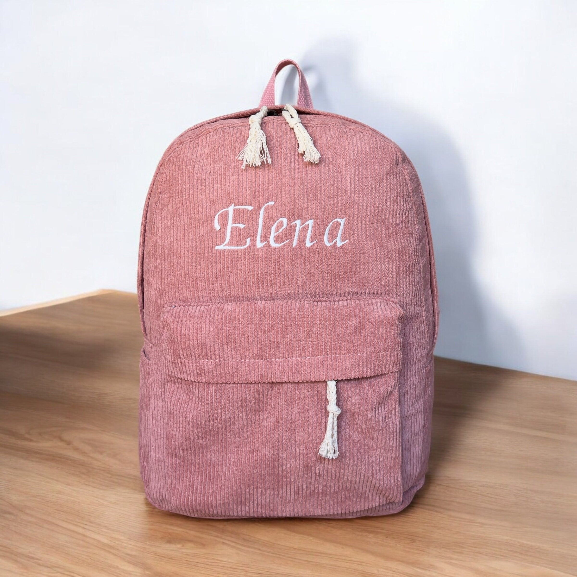 Sac à Dos Personnalisé avec Broderie pour Enfants – Velours Doux & Couleurs Tendres