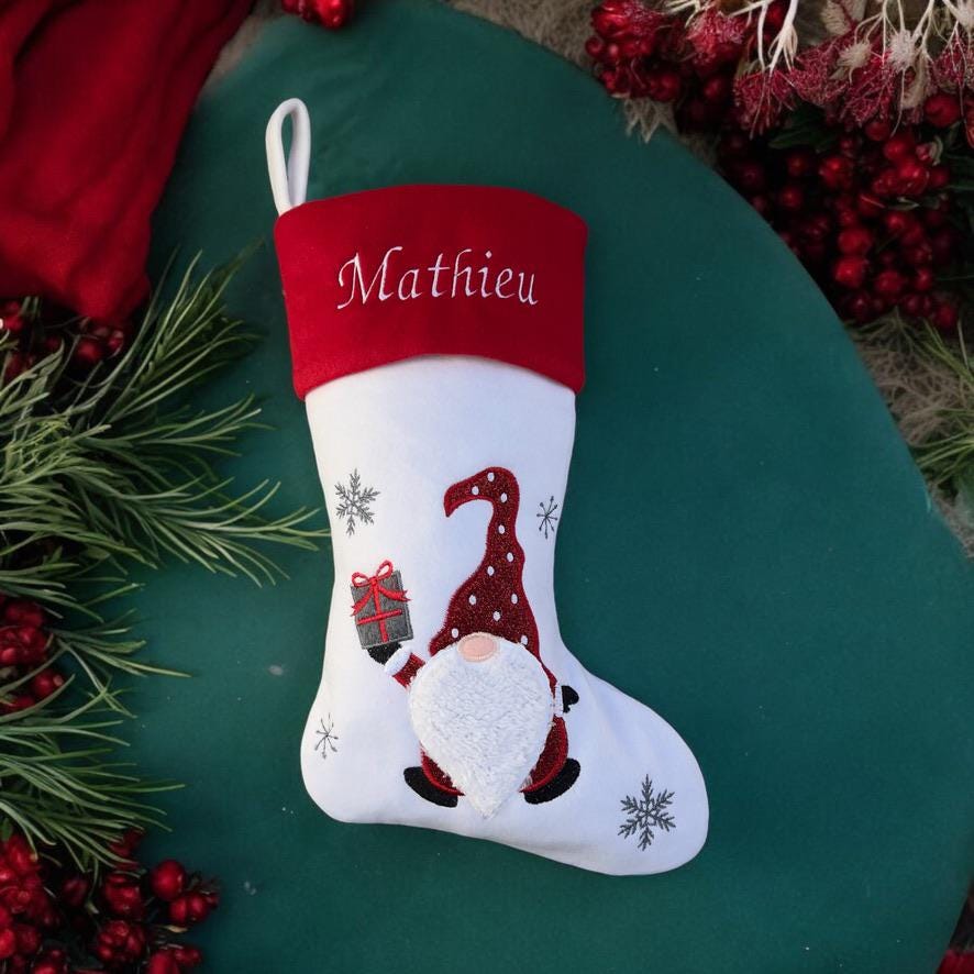 Chaussettes de Noël personnalisées brodées – Collection Unique