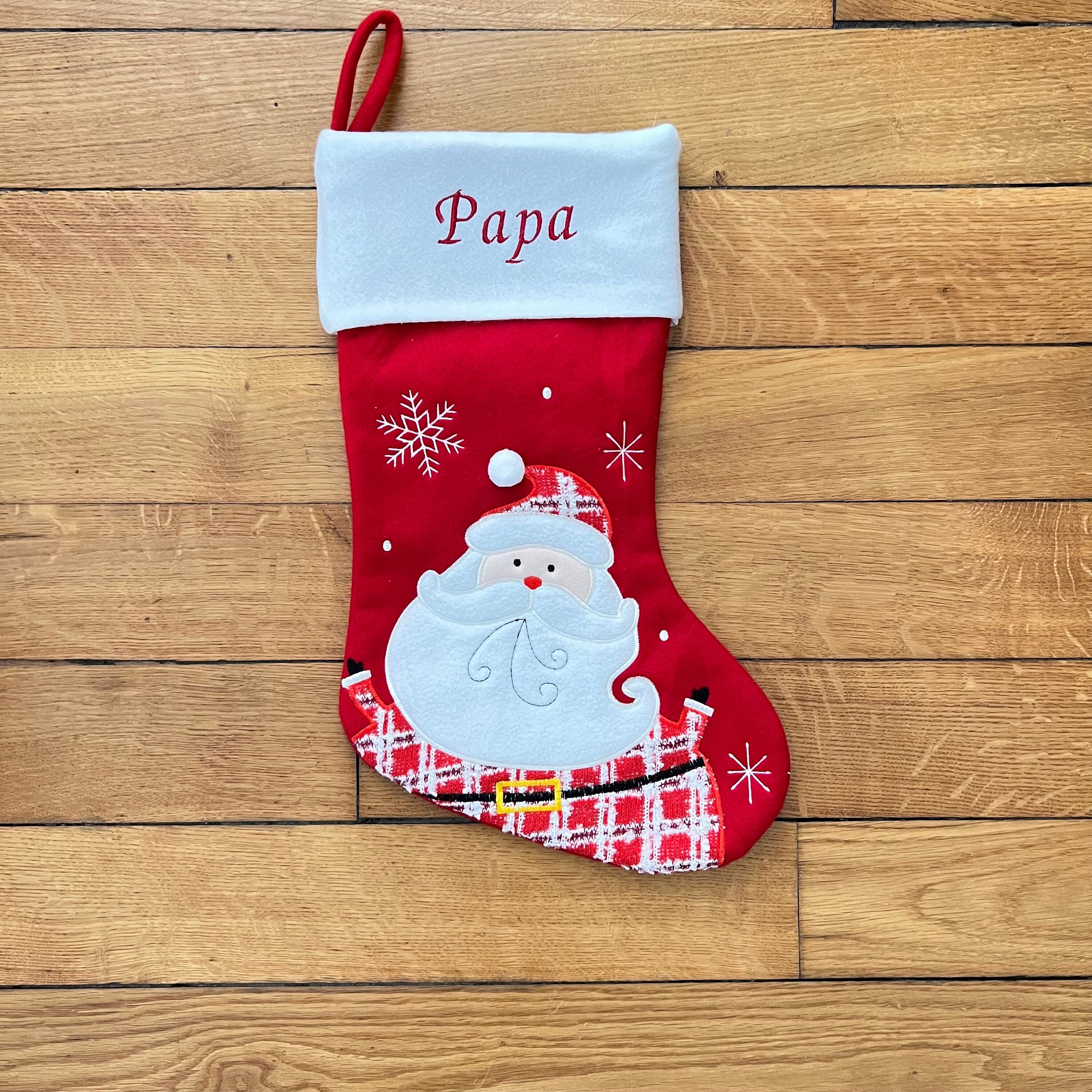 Chaussette de Noël personnalisée – Broderie prénom | Cadeau original