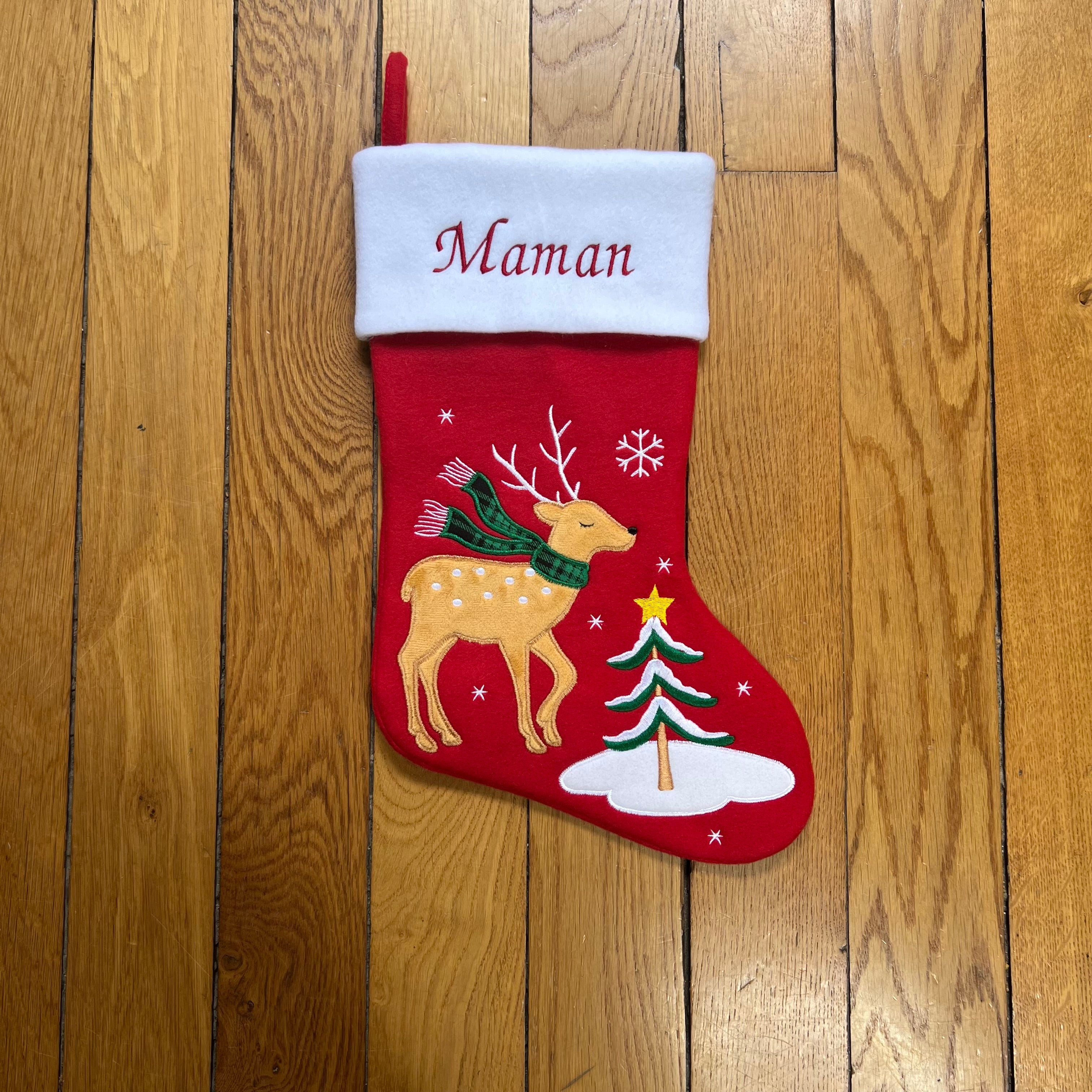 Chaussette de Noël brodée personnalisée