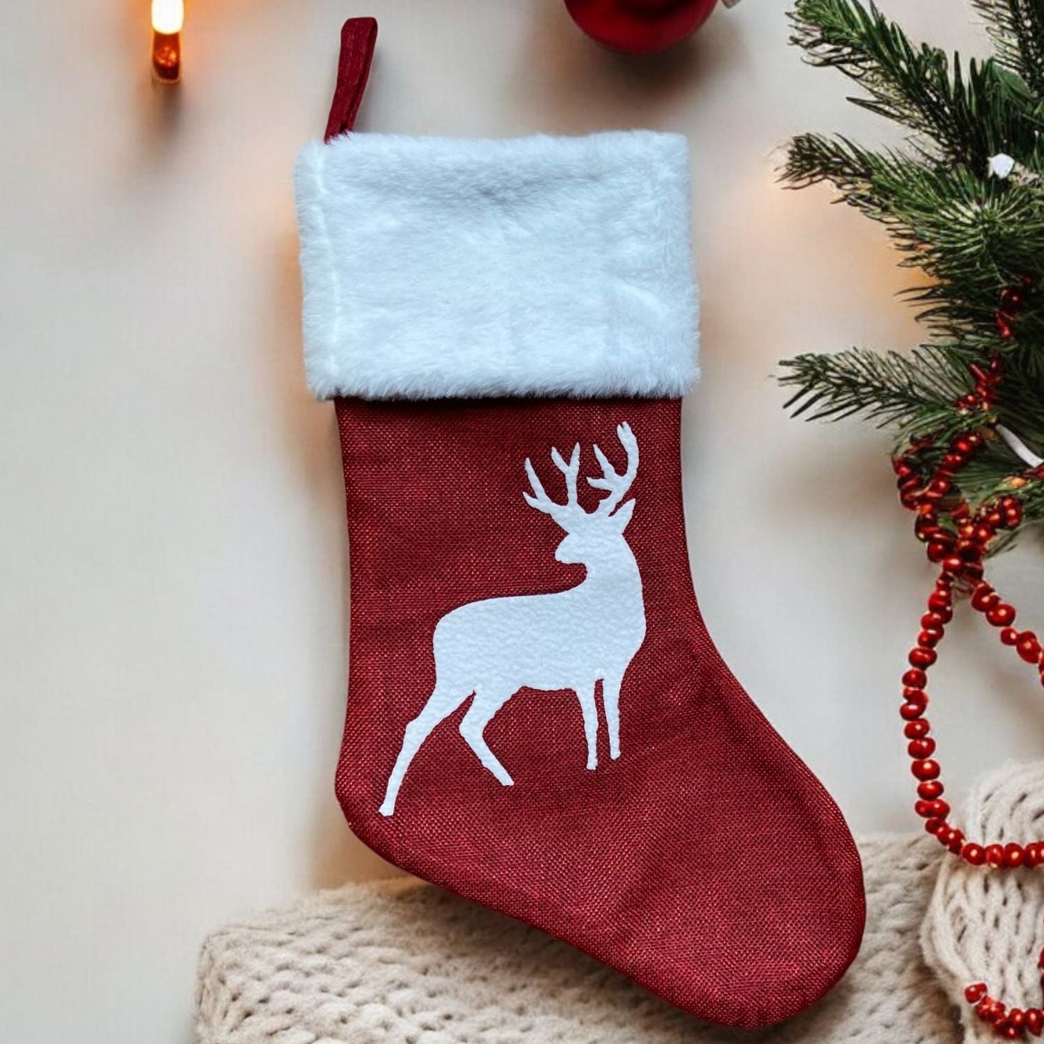 Chaussette de Noël personnalisée brodée – Collection Traditionnelle