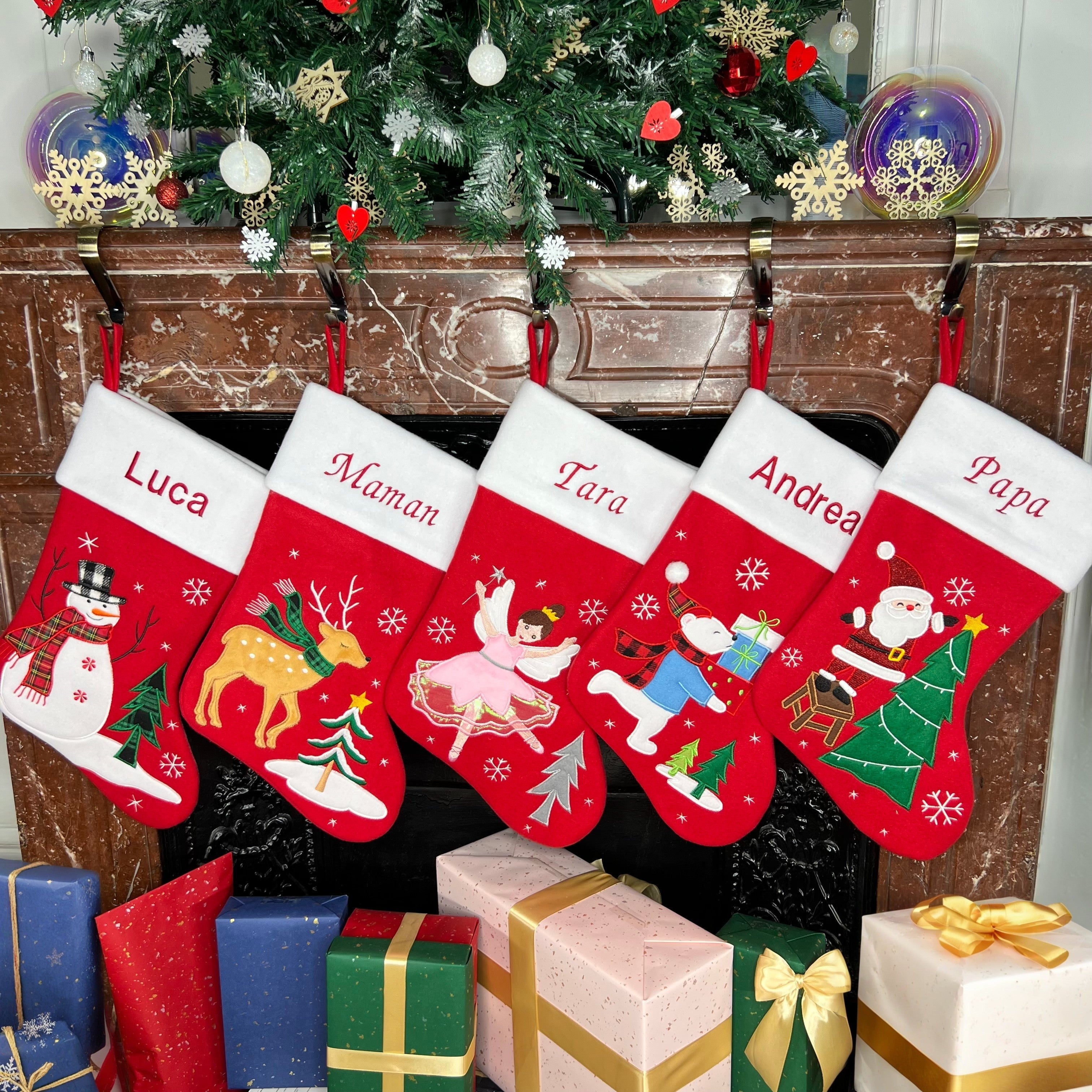 Chaussette de Noël brodée personnalisée