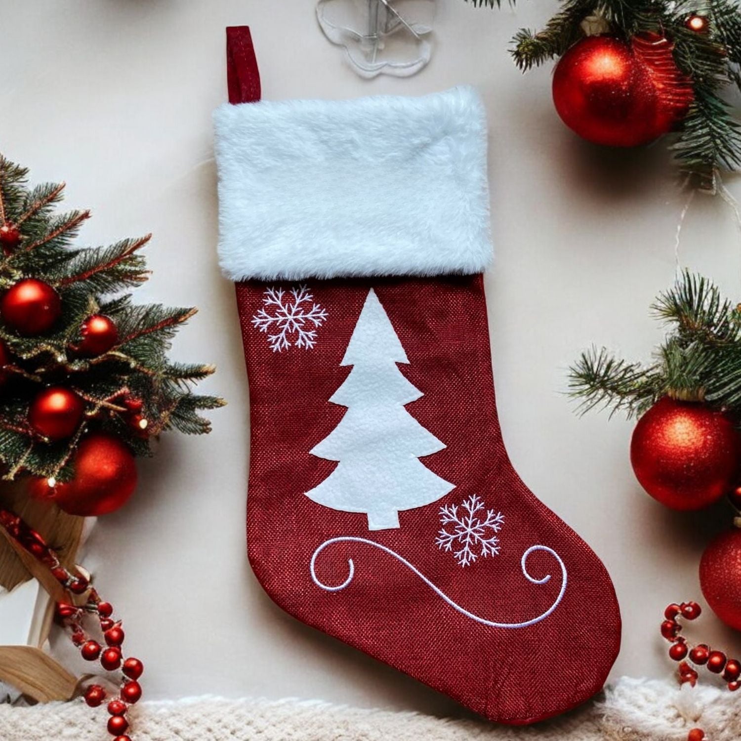 Chaussette de Noël personnalisée brodée – Collection Traditionnelle