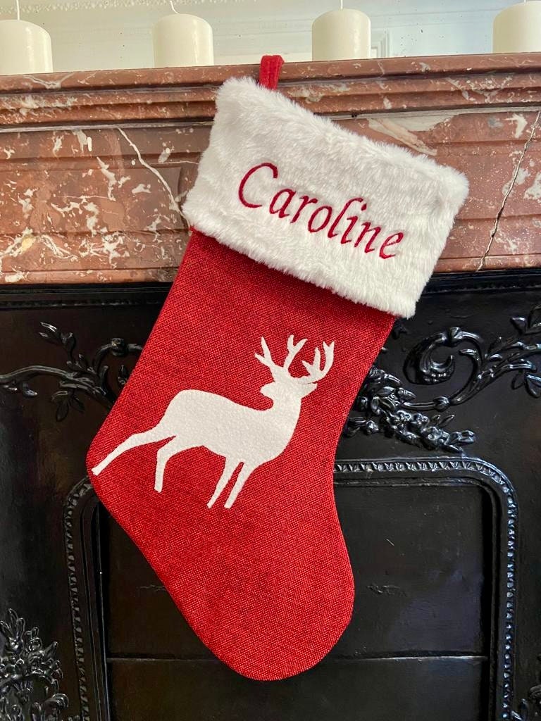 Chaussette de Noël personnalisée brodée – Collection Traditionnelle