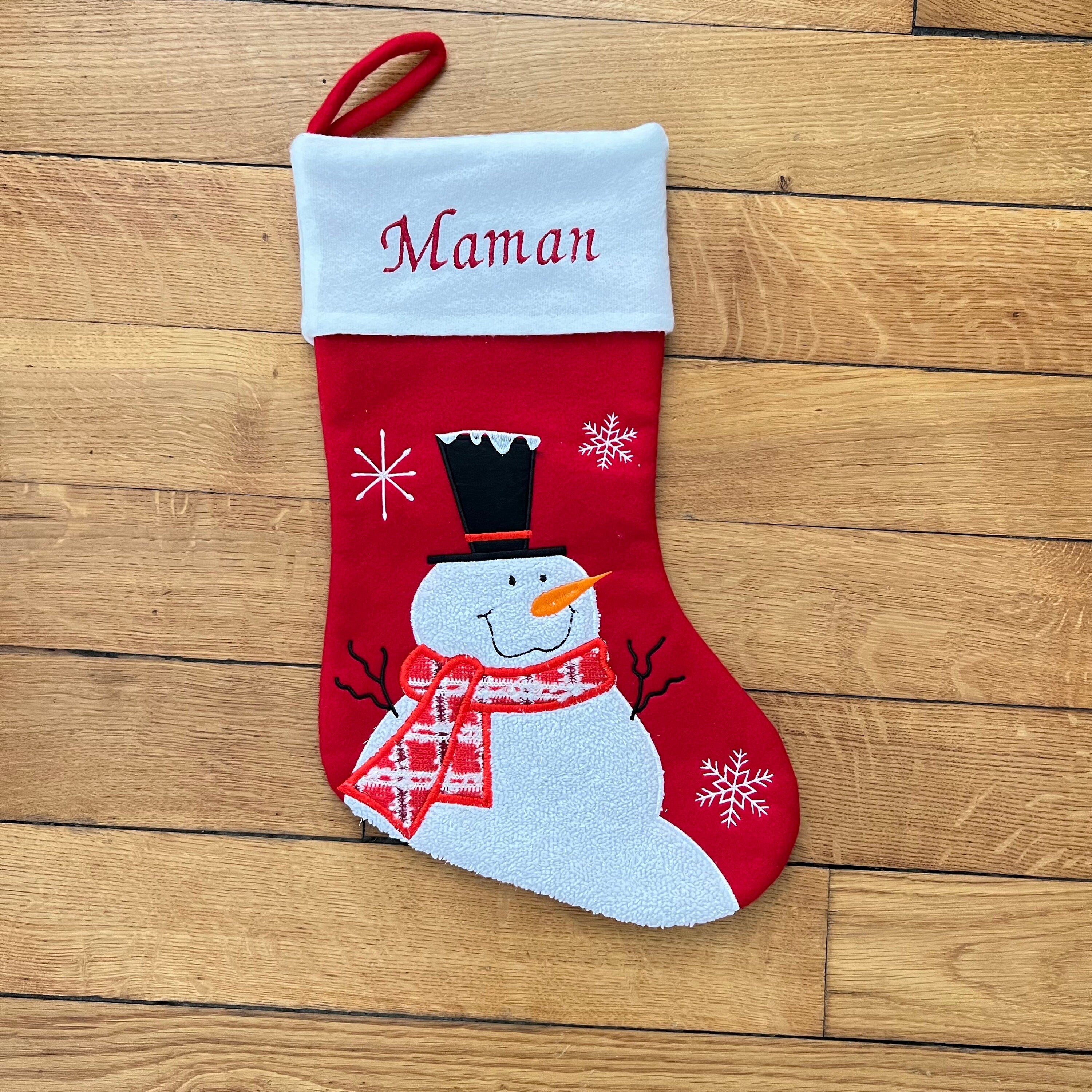Chaussette de Noël personnalisée – Broderie prénom | Cadeau original