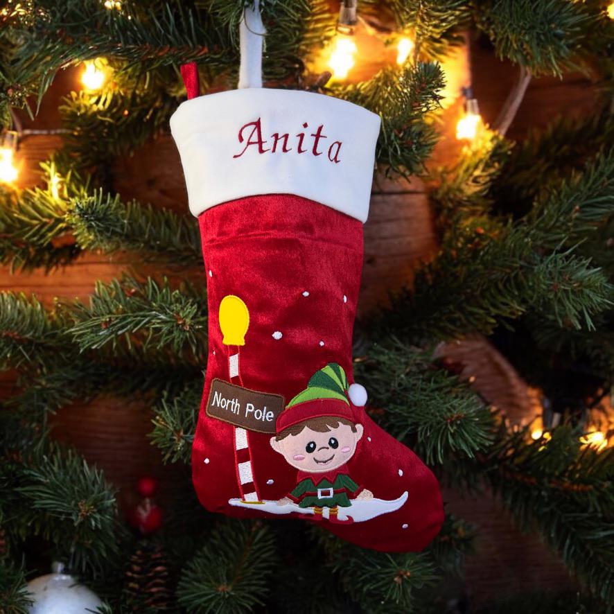 Chaussettes de Noël personnalisées brodées – Esprit Magique