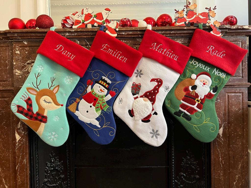 Chaussettes de Noël personnalisées brodées - TopArtParis