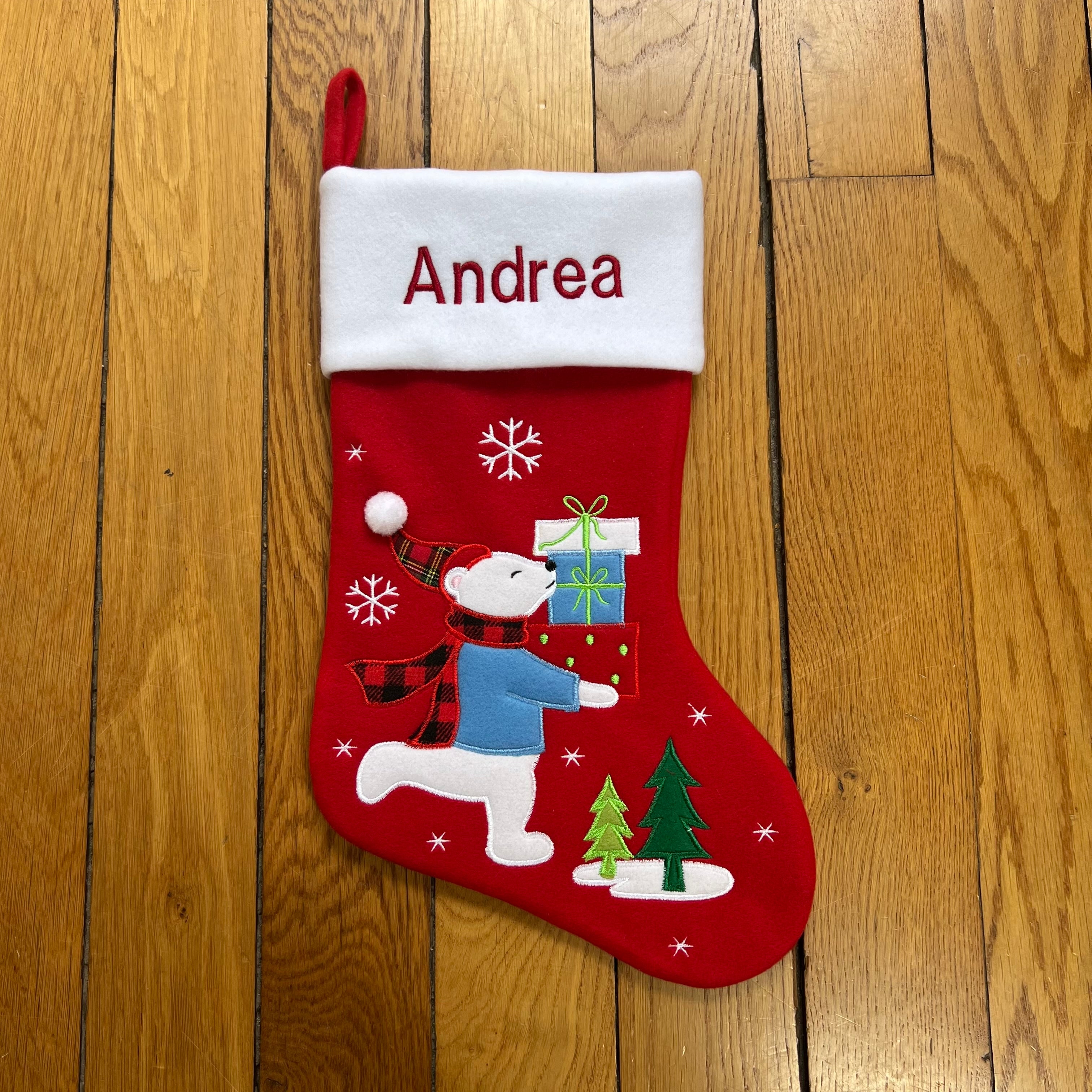 Chaussette de Noël brodée personnalisée